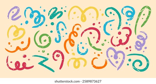Colorful brush strokes abstract background, vector illustration