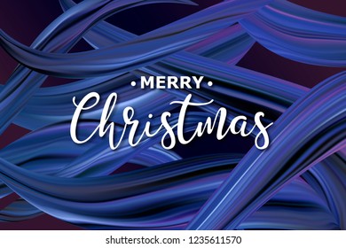 Colorful brush strokes. Acrylic. Paint. Realistic. New Year. 2019. Christmas. For printing on cards, for your creativity. 100 percent vector.