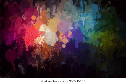Colorful  brush strokes background. Vector version