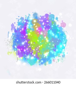 Colorful brush strokes circle. Vector version