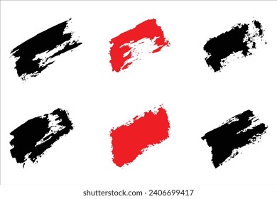 Colorful brush strokes, dirty brush effect, grungy brush stroke set