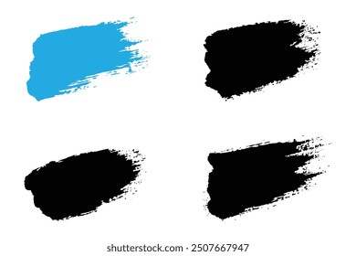 Colorful brush strokes, dirty brush effect, grungy brush stroke set