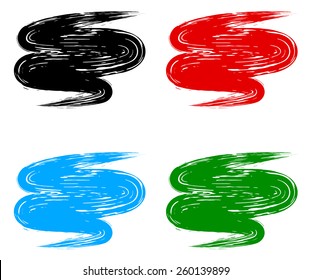 colorful brush strokes, elements for design, vector illustration