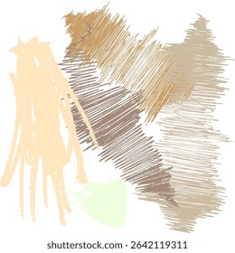 Colorful brush strokes. Hand painted texture. Artistic paint lines. Vector expressive element.