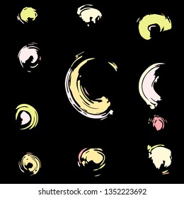 Colorful brush strokes, isolated.