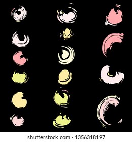 Colorful brush strokes, isolated.
