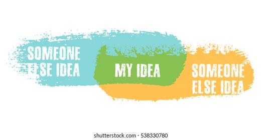 Colorful brush strokes, overlapping. The birth of my ideas with other people's ideas.