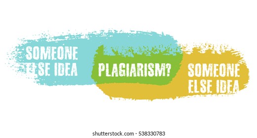 Colorful brush strokes, overlapping. The birth of plagiarism with other people's ideas.