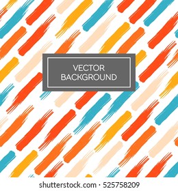 Colorful brush strokes seamless vector pattern background
