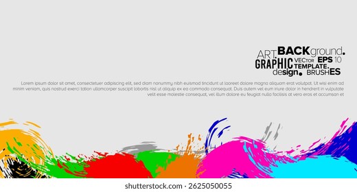 colorful brush strokes and textures with copy space for text. Suitable for use as backgrounds, greeting card, banner, posters, flyer, brochure and cover. template design. vector illustration