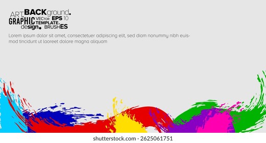 colorful brush strokes and textures with copy space for text. Suitable for use as backgrounds, greeting card, banner, poster, flyer, brochures and cover. template design. vector illustration