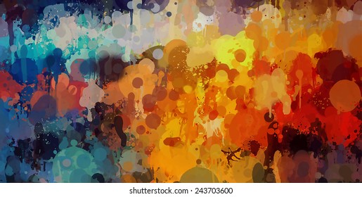 Colorful brush strokes vector background