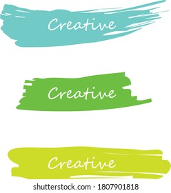 Colorful Brush Strokes Vector with cyan, green, yellow frame or background for text Ink painting Dirty artistic design elements isolated on white background.