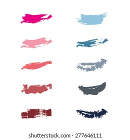 Colorful brush strokes vector graphics.