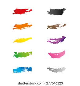 Colorful brush strokes vector graphics.