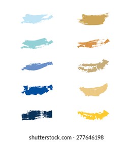 Colorful brush strokes vector graphics.