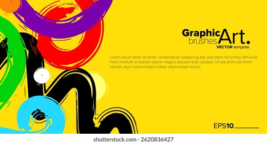 pincel colorido. adequado para uso como fundos, cartazes, banners, folhetos, brochuras e capas. design de modelo. ilustração vetorial