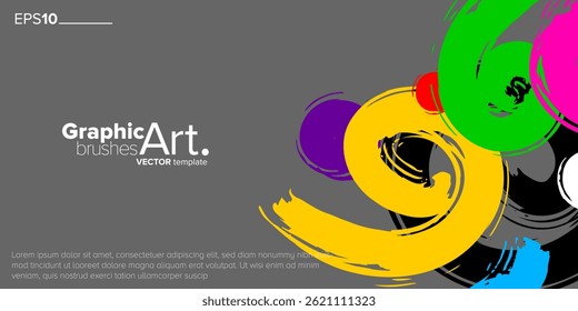 Cepillo colorido. Adecuado para usar como fondos, póster, Anuncio, volantes, folleto y cubierta. Diseño de Plantilla. Ilustración vectorial