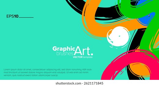 colorful brush. suitable for use as backgrounds template, poster, banners, flyer, brochure and cover. vector illustration