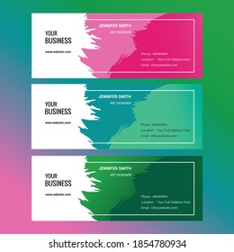 Colorful Brush And Unique Email Signature And Banner Design Vector