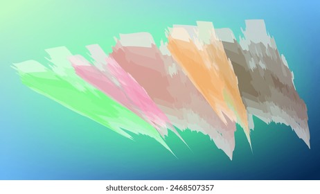 colorful brushes with blue and green gradient background nice for wall decoration