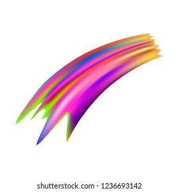Colorful brushstroke on white background. Vector illustration