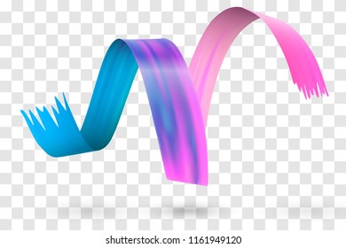 Colorful Brushstroke Smear Swirl. Isolated Oil Paint Brush Stroke Design Element. Vector Illustration.