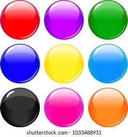 Colorful bubble buttons. Web elements. 