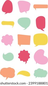 Colorful Bubble Chat Elements Set