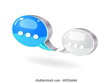 colorful  bubble chat icon set isolated on white background