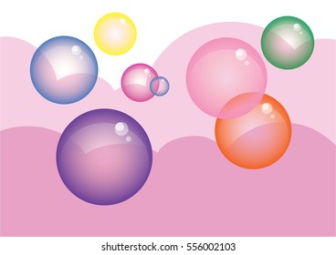 colorful bubble. colors of the rainbow. cute background. bubble set.
