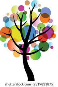 Colorful bubble conceptual abstract tree