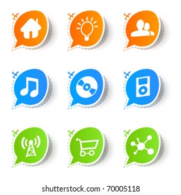 Colorful bubble icon sticker collection