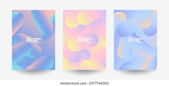 Colorful bubble shapes with gradients. Trendy design. Eps10 vector.