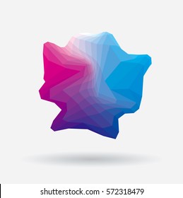 Colorful bubble for speech, abstract bright summer design. blue and violet  colorful mosaic background vector illustration. polygon business style design element for backdrop, header, cover, flayer  