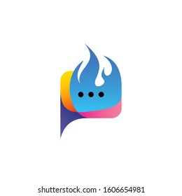 colorful bubble speech for communication logo design