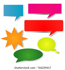 colorful bubble speech quote box icon illustration set on white bckground