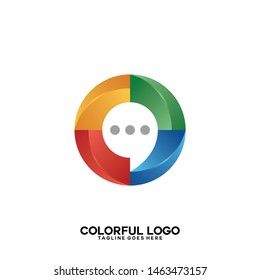 Colorful Bubble Talk/Speech Bubble Icon. Chat Bubble vector