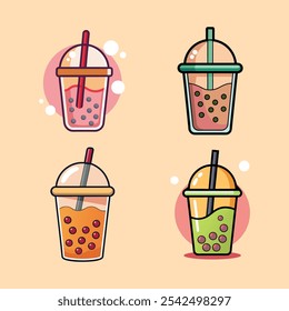 Colorful Bubble Tea Illustrations – A Vibrant Collection