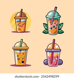 Colorful Bubble Tea Illustrations – A Vibrant Collection