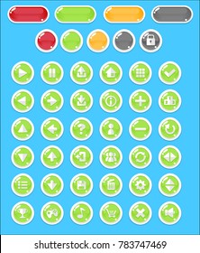Colorful bubble themed buttons for creating casual and puzzle video games