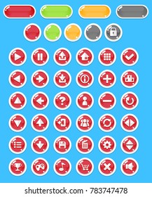 Colorful bubble themed buttons for creating casual and puzzle video games