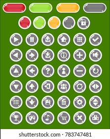 Colorful bubble themed buttons for creating casual and puzzle video games