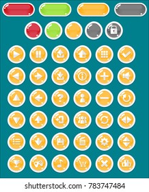 Colorful bubble themed buttons for creating casual and puzzle video games
