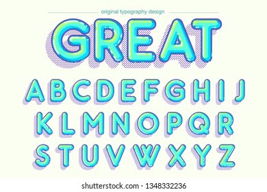 colorful bubble typography font design