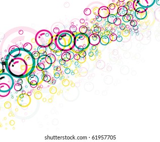 Colorful bubbles background, vector illustration