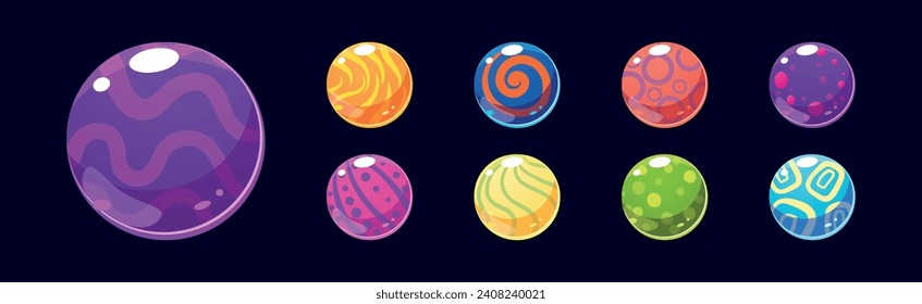 Colorful Bubbles and Ball as Glossy Round Element Vector Set