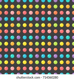 Colorful bubbles dotted seamless pattern. Vector illustration