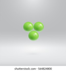 Colorful bubbles floating on grey background, vector illustration