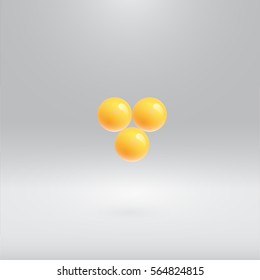 Colorful bubbles floating on grey background, vector illustration